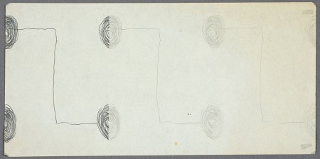 Miklós Erdély, Indigo Drawing, 1980, telex paper, carbon, graphite, Moderna galerija