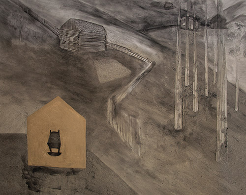 Ezüst, 2013, vegyes technika, vászon, 140x110 cm